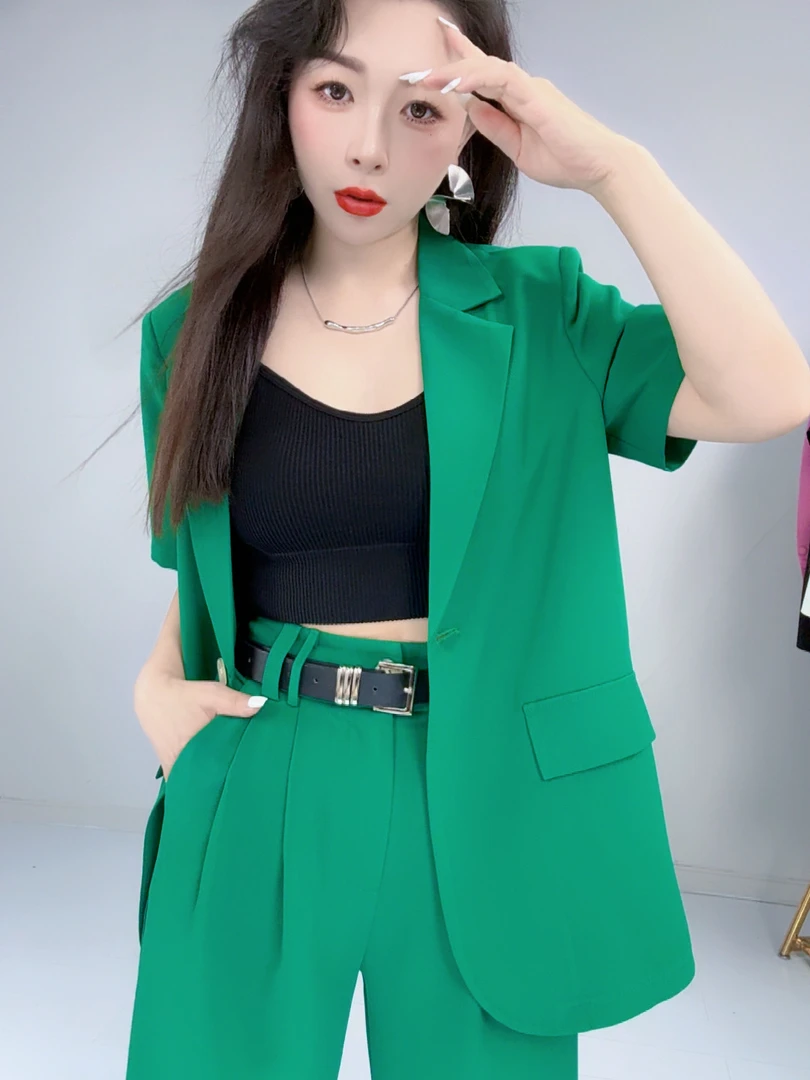 B33【送裤子+腰带】新款时尚轻奢西服套装显瘦气质