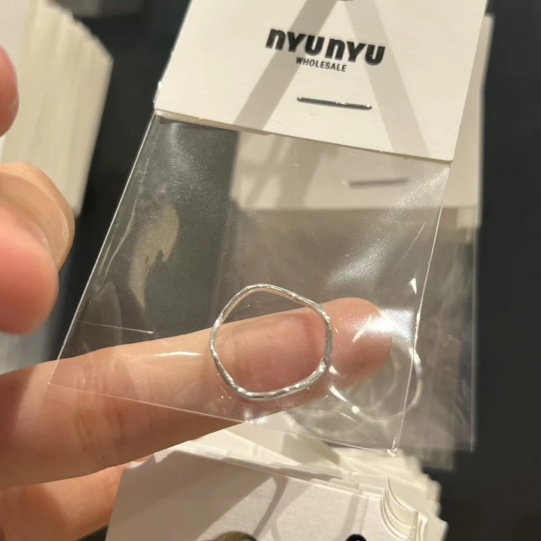 925银戒指 0409A01 TJ韩国女装韩国直播代购925银极细水波纹戒指