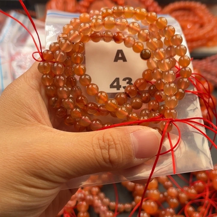 南红玛瑙未镶嵌多样性发货默认微瑕称重6mm5条