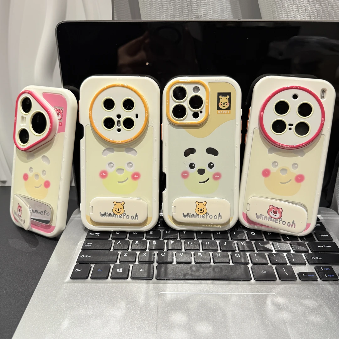 草莓熊表情支架适用苹果/华为/荣耀/OPPO/VIVO/小米手机壳防摔