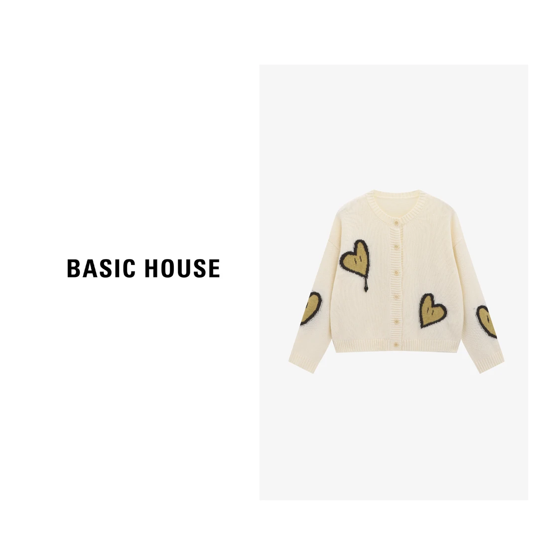 Basic House/百家好时尚洋气刺绣百搭舒适保暖毛衣女-B0625B5OXW2