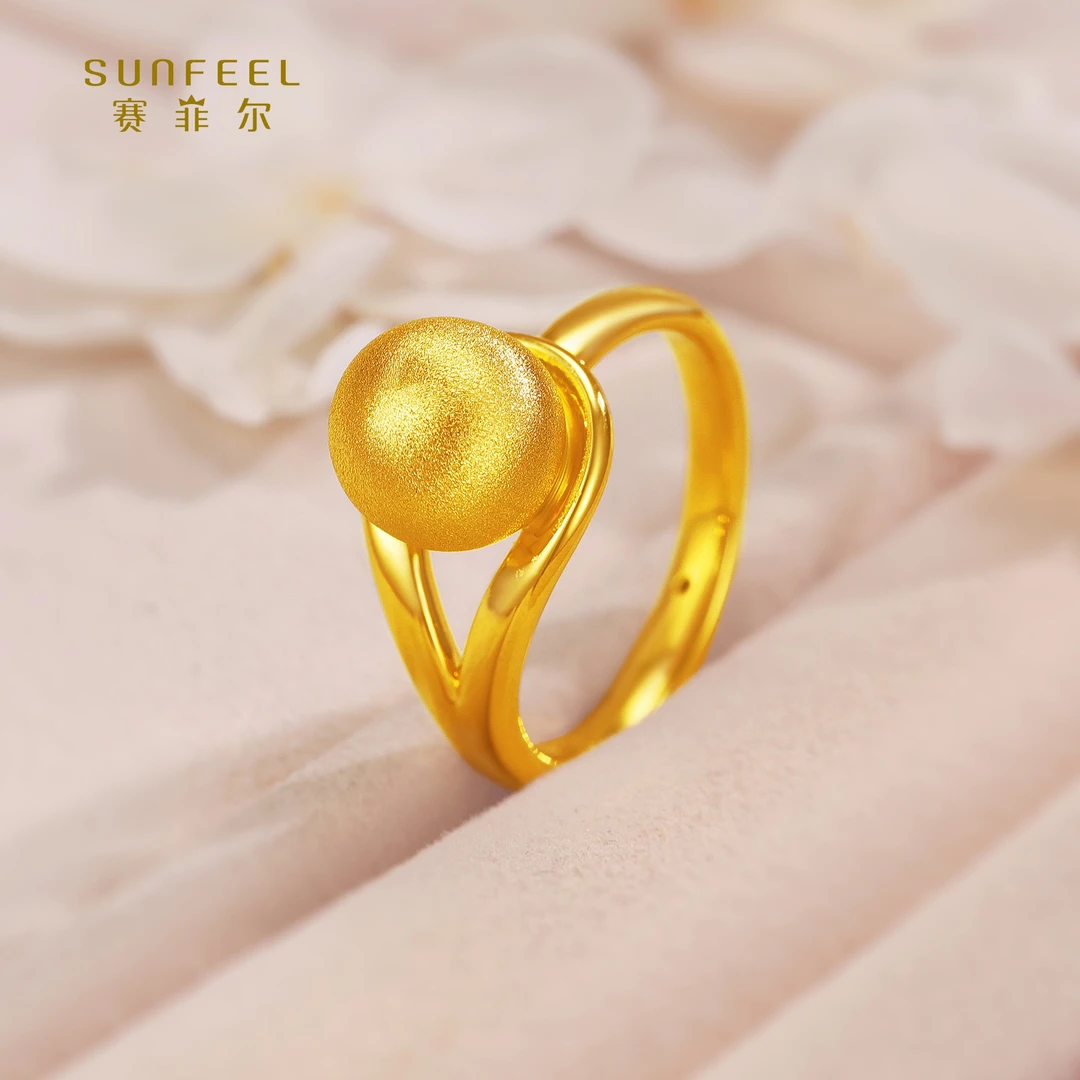 SUNFEEL/赛菲尔【二十三店】足金5D款艺术球形戒指5DJ00178