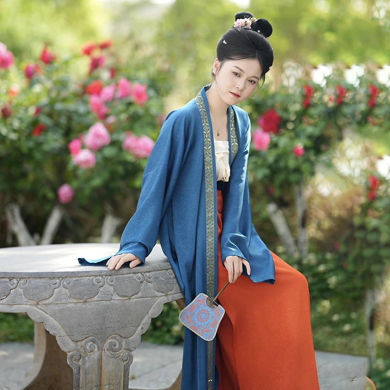 卿如故原创汉服宋制长衫旋裙两片裙纯色吊带三件套夏季新款女装