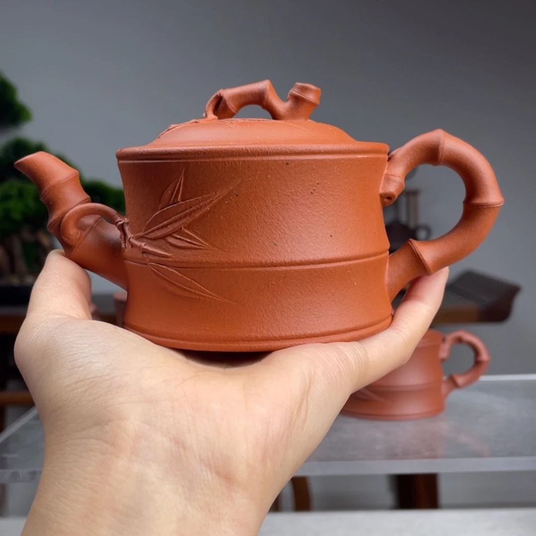【闪购商品】紫砂茶壶欲**休红泥可心竹段容量230cc