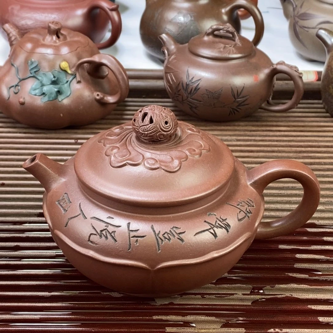 茶壶紫泥白4 莲座