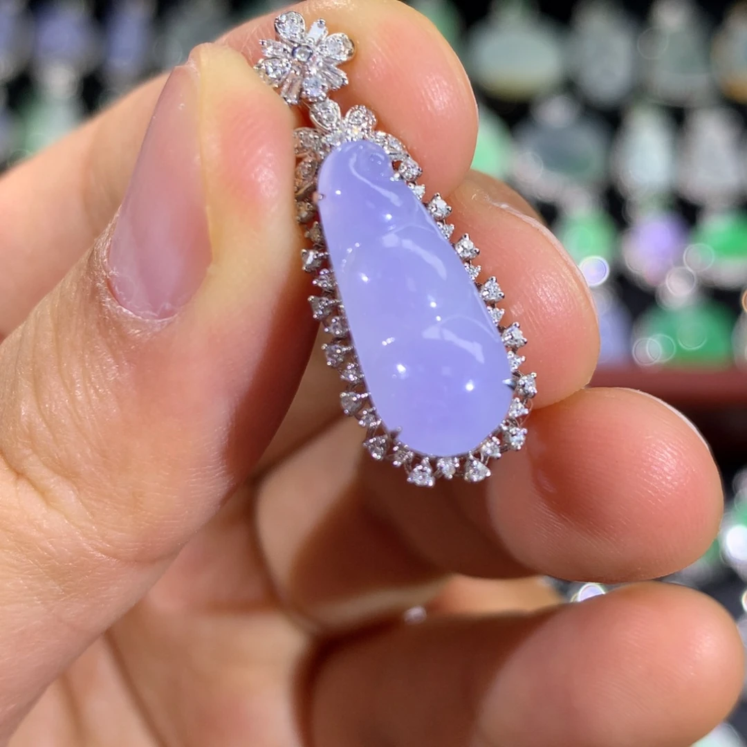 翡翠18K金镶嵌吊坠(不含链)签收后48小时鉴赏期