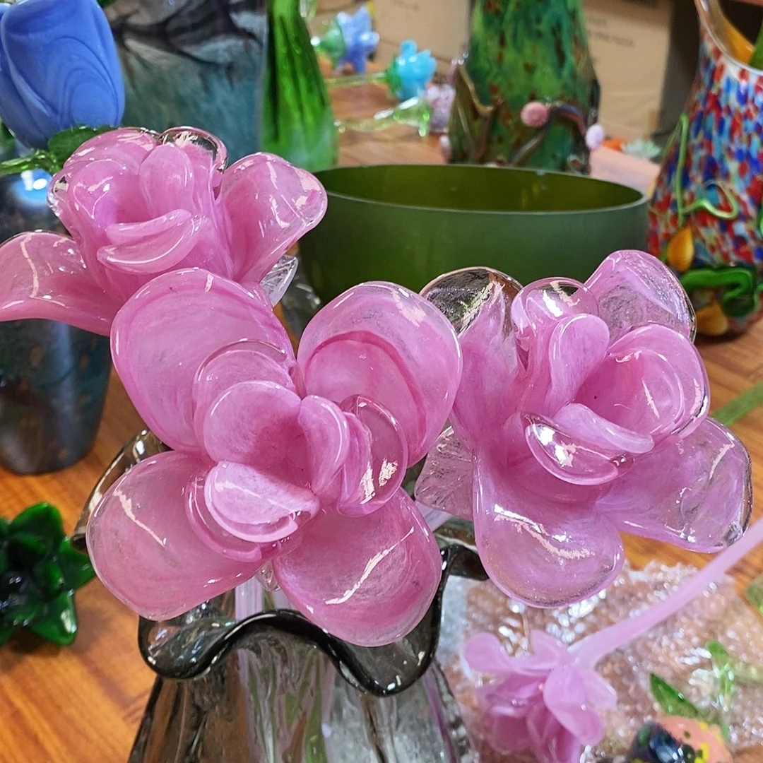 肥***猪琉璃玫瑰花纯手工琉璃