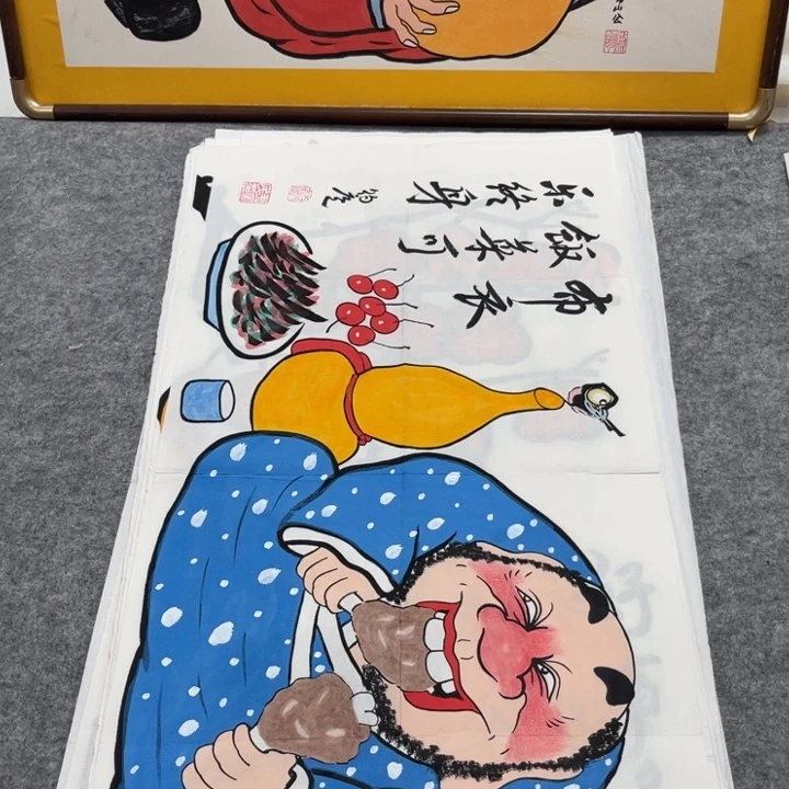 国画手绘禅意画一物一拍