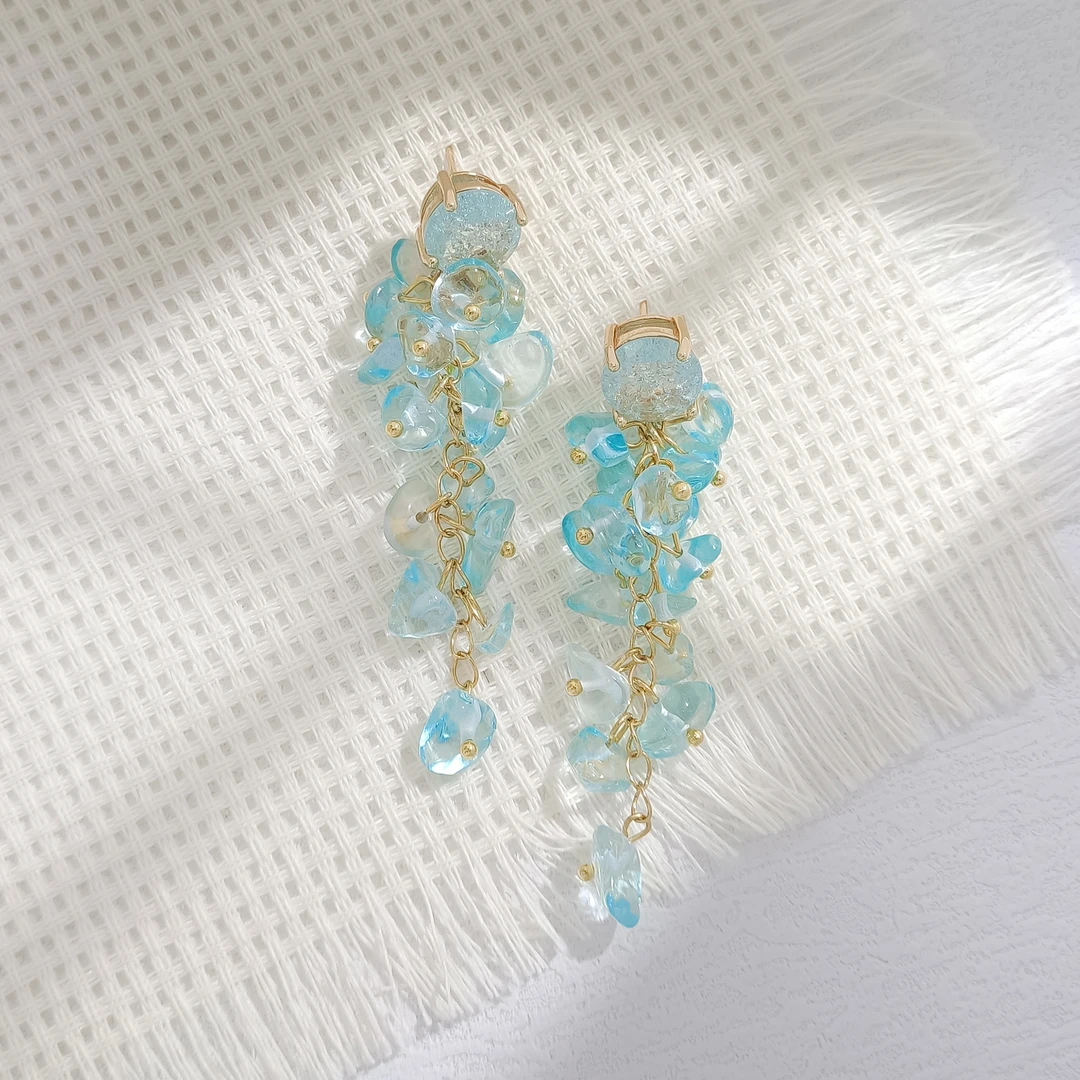 铜合金合成锆石耳饰 WLM-002664【澜星逸韵】耳饰气质时尚简约小众