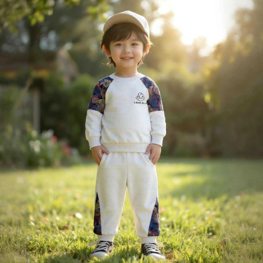 哈罗小黄鸭儿童春装休闲运动套装2025新款酷帅外套韩版儿童两件套