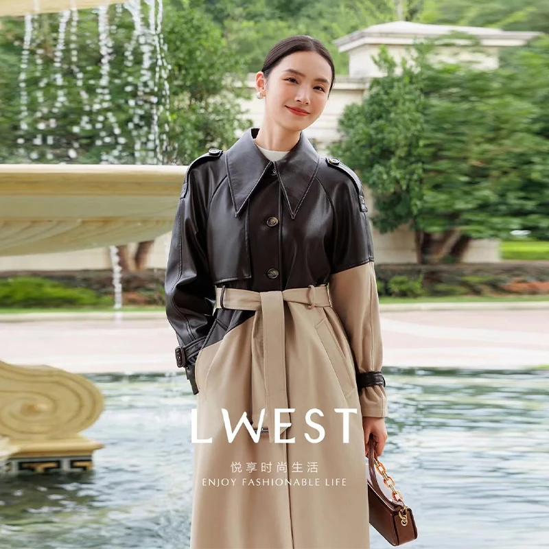 【良月】港风潮流拼接百搭时髦皮衣2025春季七号铺专柜品牌女装