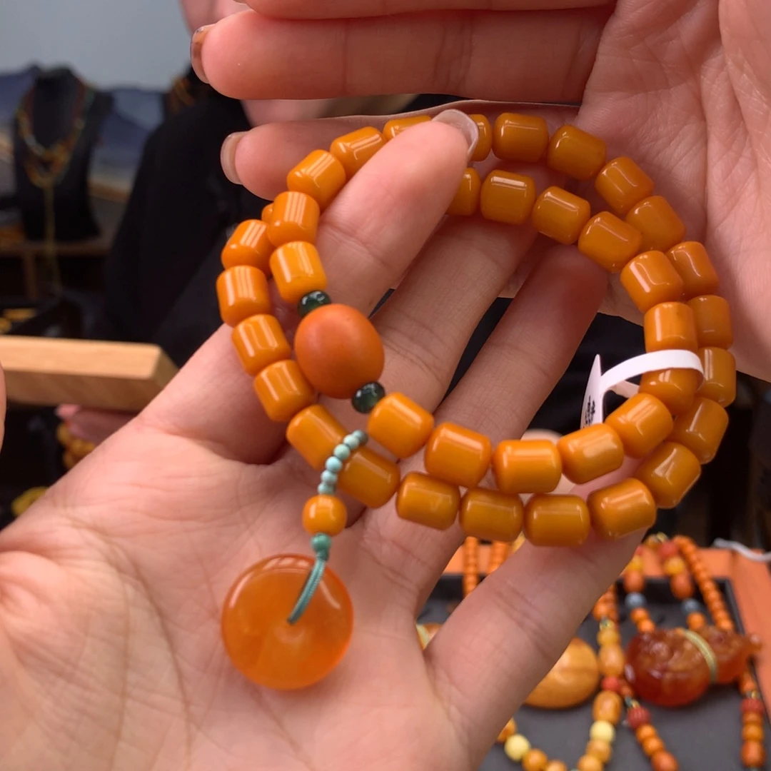 蜜蜡手串未镶嵌天然