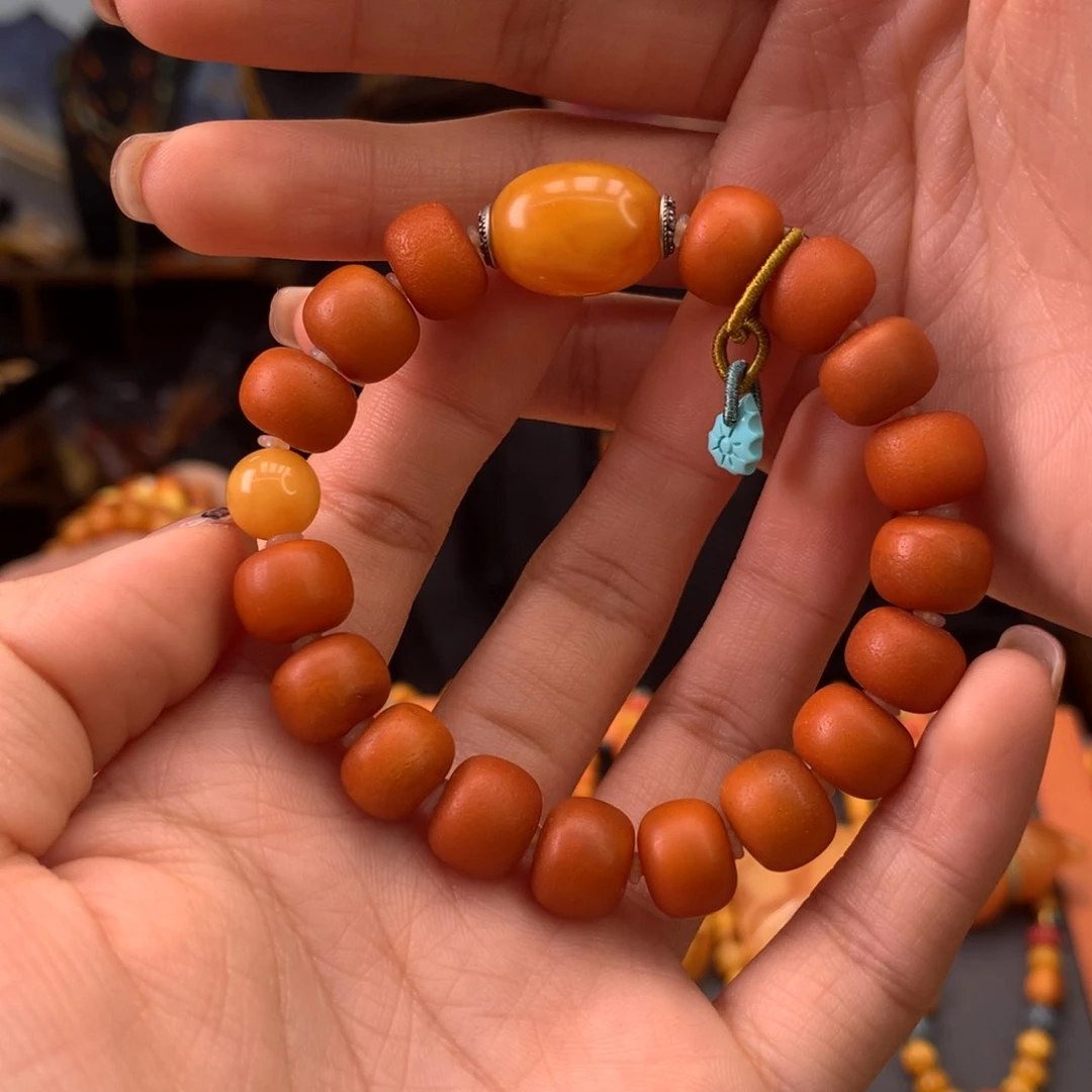蜜蜡手串未镶嵌天然
