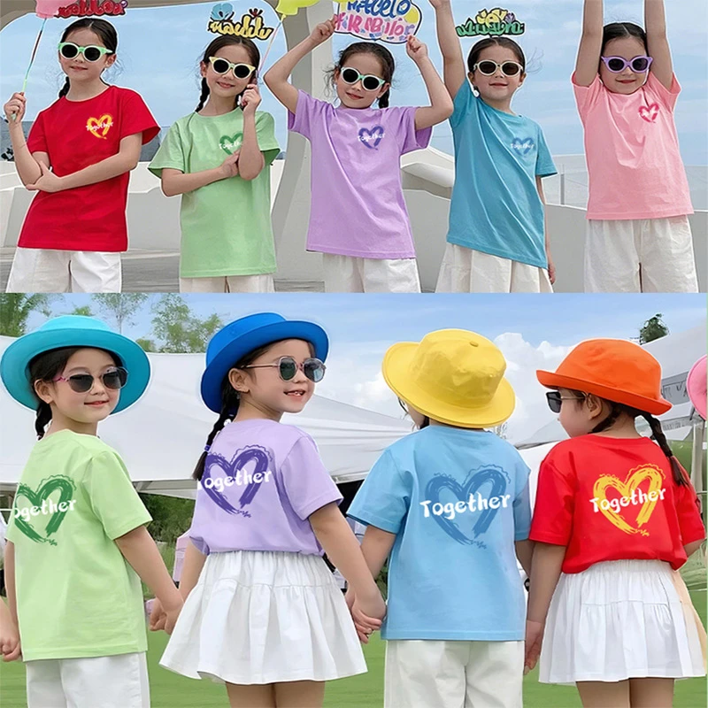 幼儿园亲子装文化衫夏装短袖纯棉T恤运动会幼儿园毕业六一节儿童
