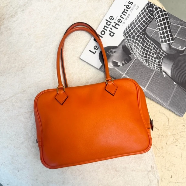 99新 Hermes/爱马仕 橙色plume 单肩包 US70695181