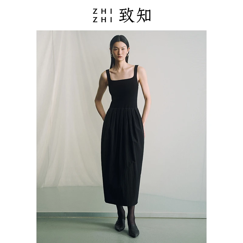 致知 挂松枝 花苞造型连衣裙新款显气质设计ZZ2DSWL9062