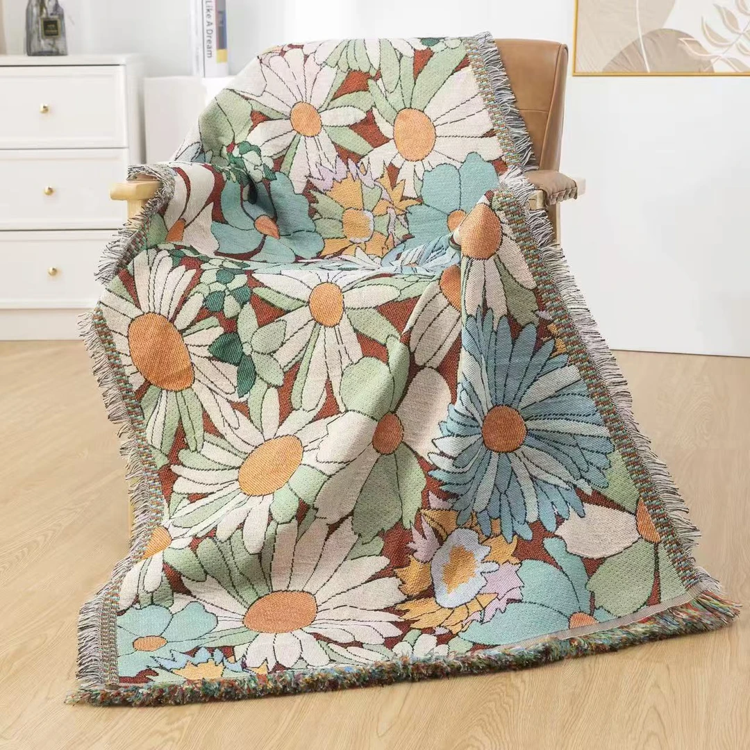 （花海）多功能流苏 沙发巾 80*180±5cm