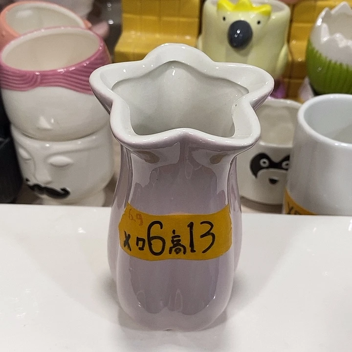 陶盆有孔 瑕疵针孔漏釉介意勿拍口 6高13