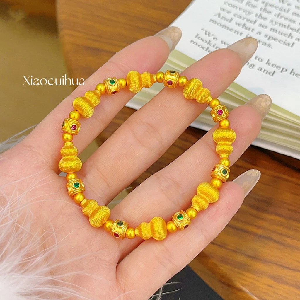 【拉丝葫芦珐琅彩】弹力绳经典古法diy重工百搭编绳女生饰品素款