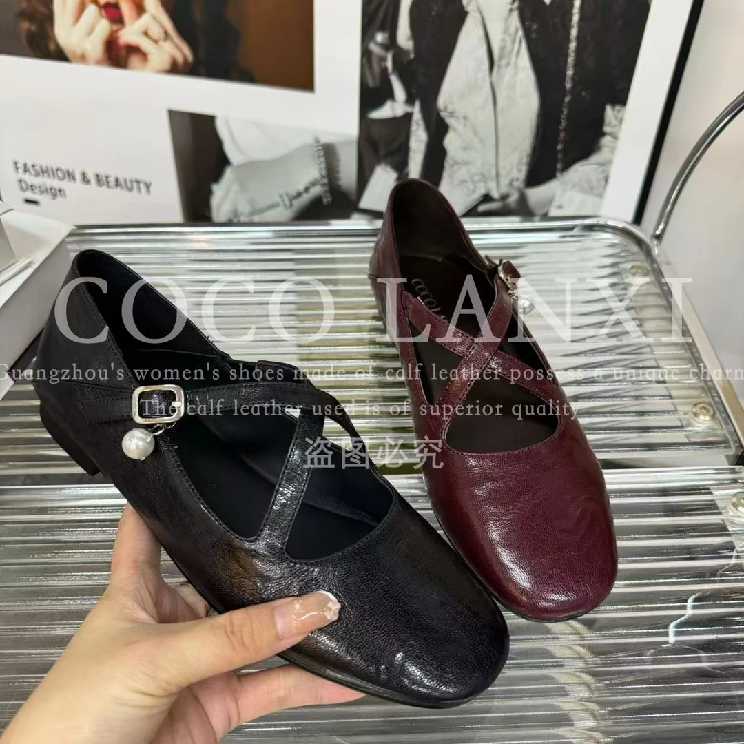 【COCO  LANXI】时尚休闲百搭女士软底圆头浅口低跟小单鞋25DX416LX