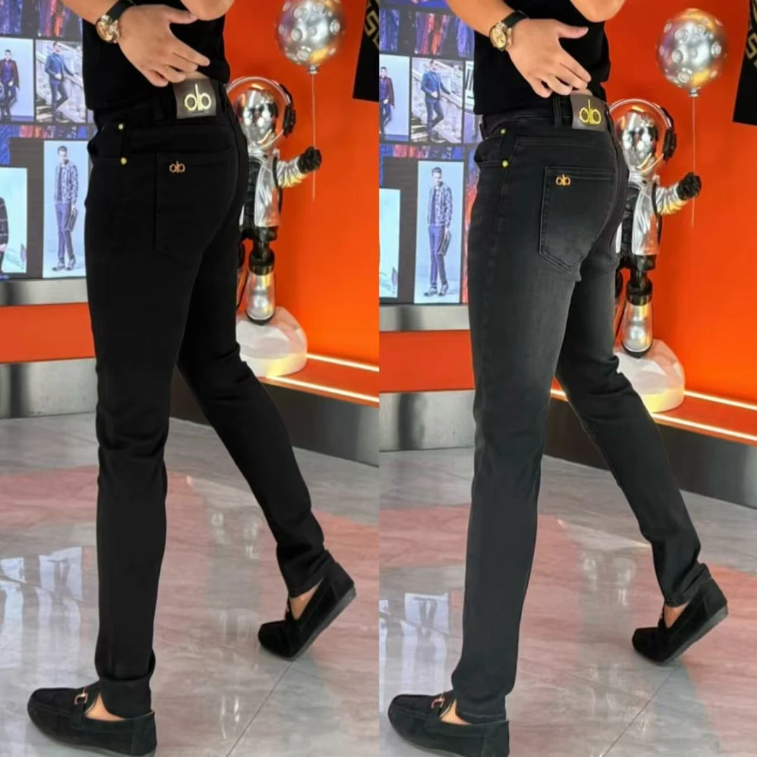 牛仔裤高弹力微小脚时尚修身小脚高弹秋季男士休闲牛仔裤-816