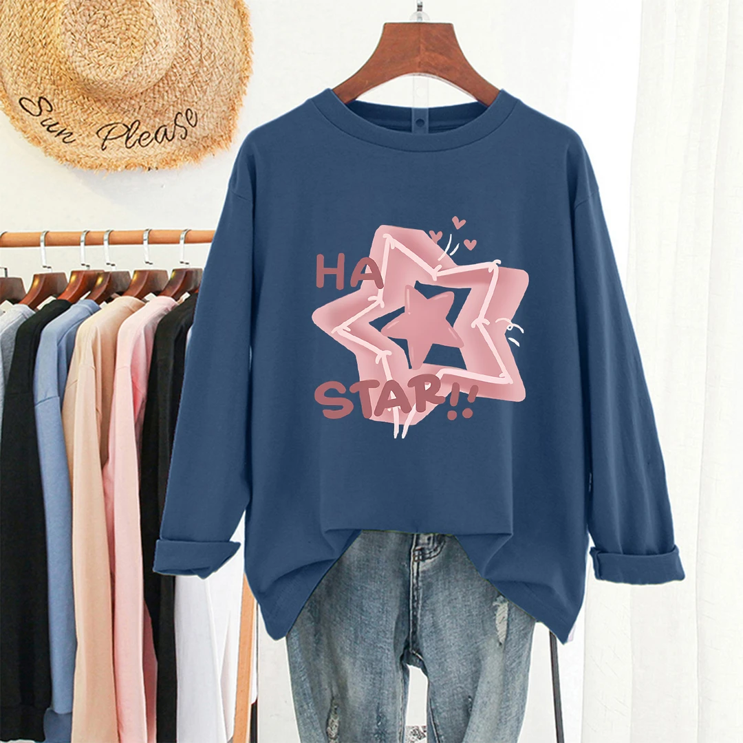 240斤胖mm长袖t恤女大码秋季新款宽松显瘦遮肚休闲上衣内搭打底衫