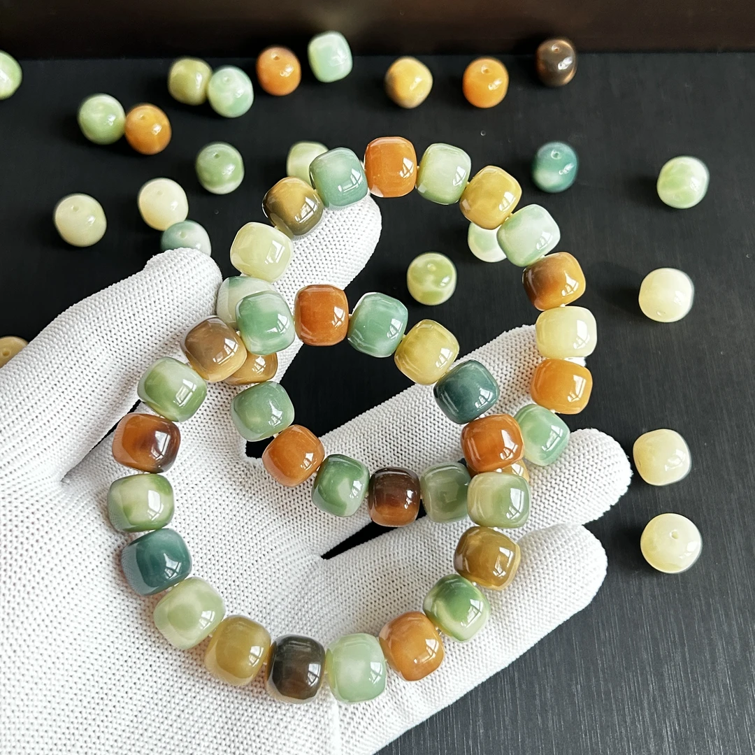 【美式花皮】12.5mm菩提根单圈手串花皮汉堡桶珠精工文玩绕指柔