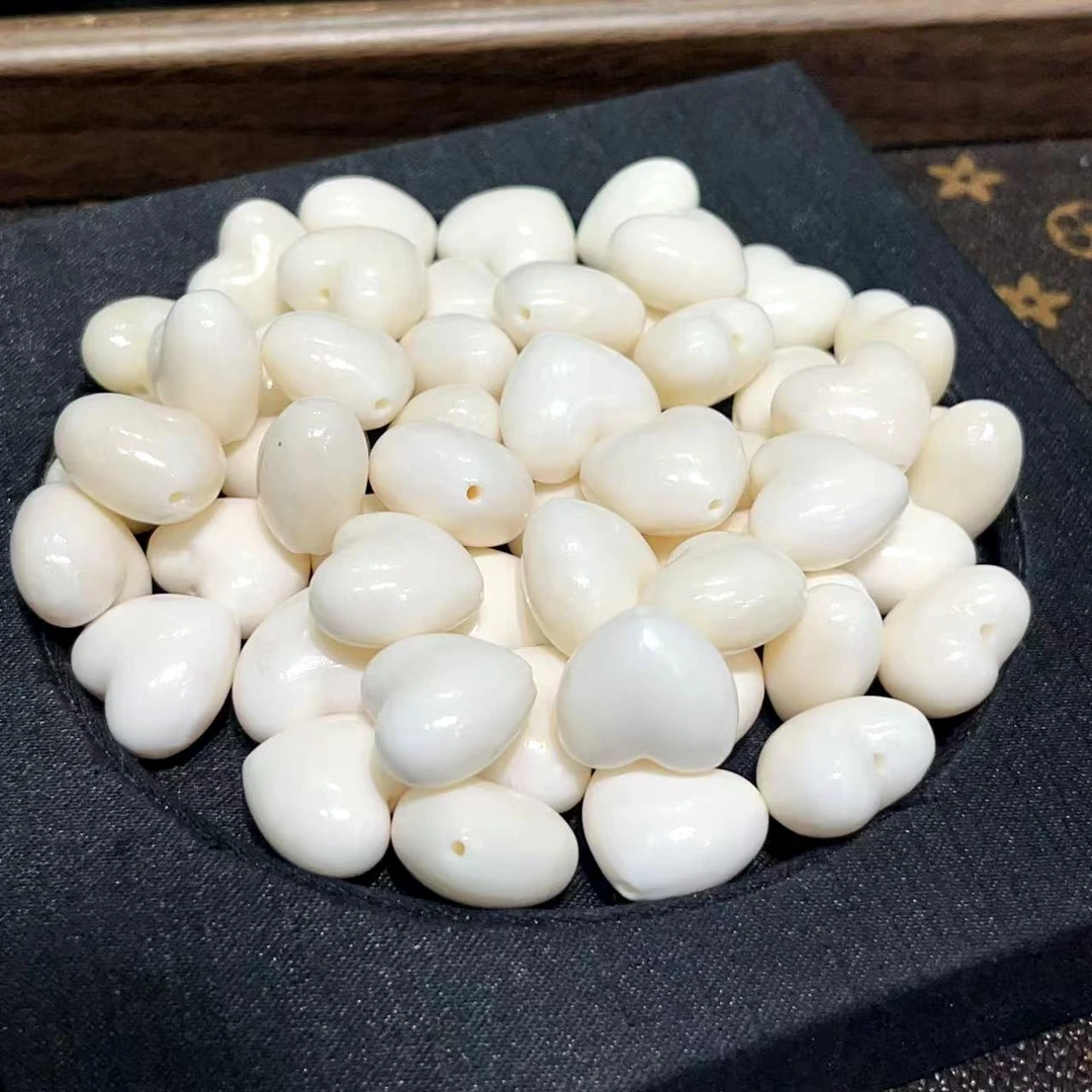 白爱心隔珠顶珠手串手链项链女手工diy多宝珠宝文玩配饰