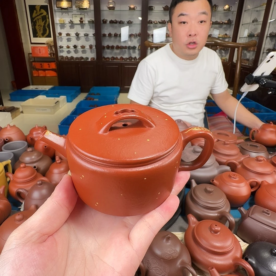 紫砂茶壶汉瓦朱泥