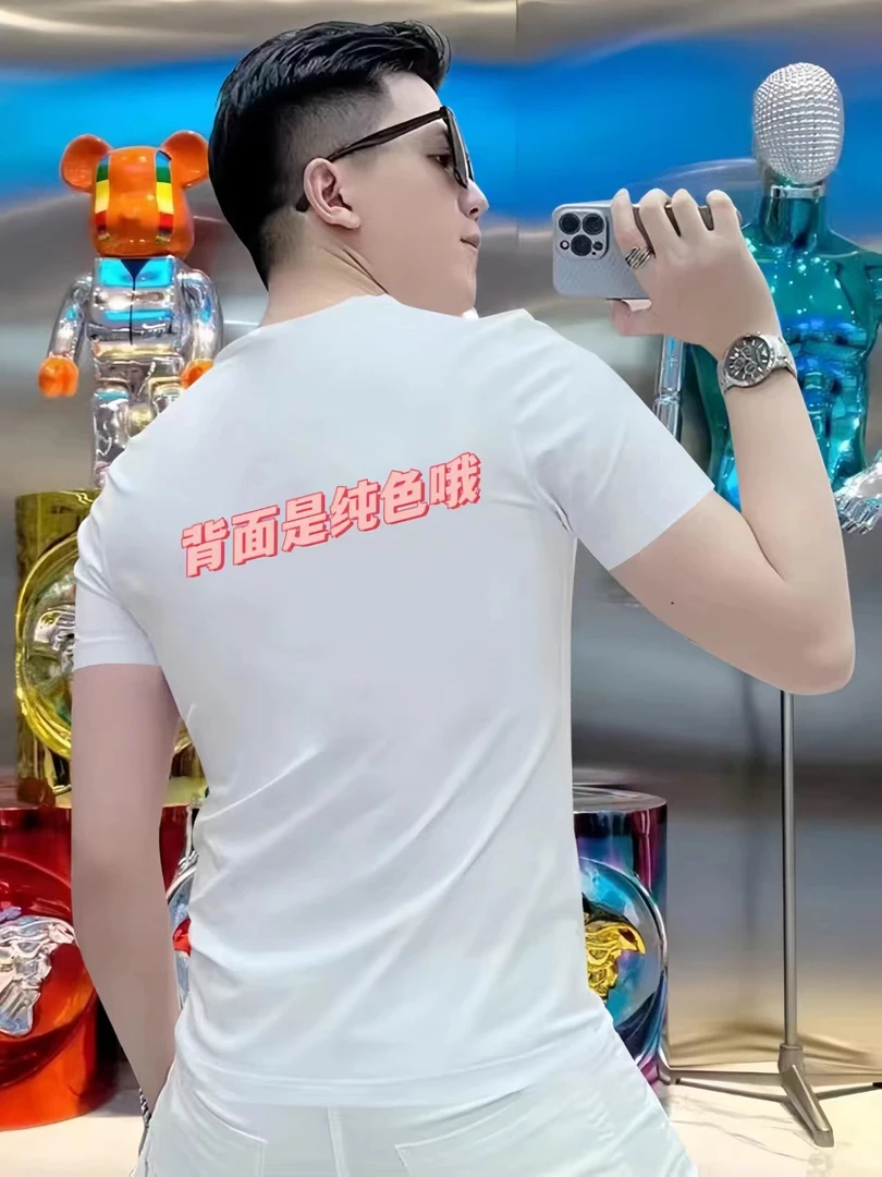 2025年夏季新款重磅全棉短袖T恤男宽松潮流痞帅高档半袖上衣男装