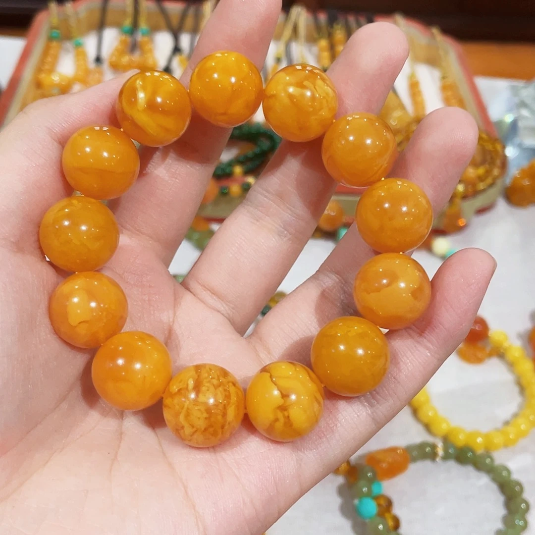 云***子未镶嵌蜜蜡手链手串