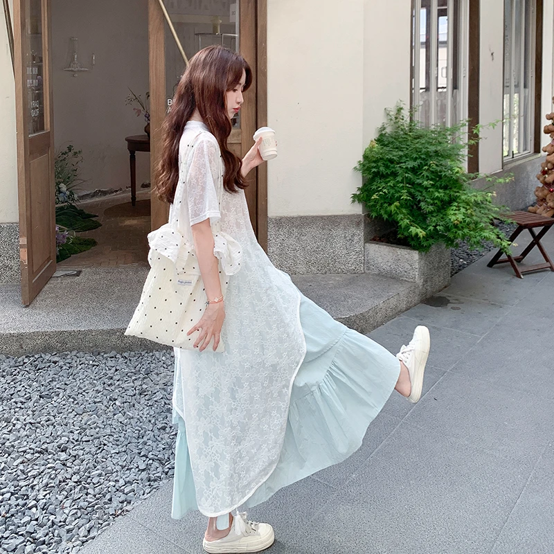 法式甜美不规则T恤花边半身裙套装女2025夏季新款独特漂亮两件套