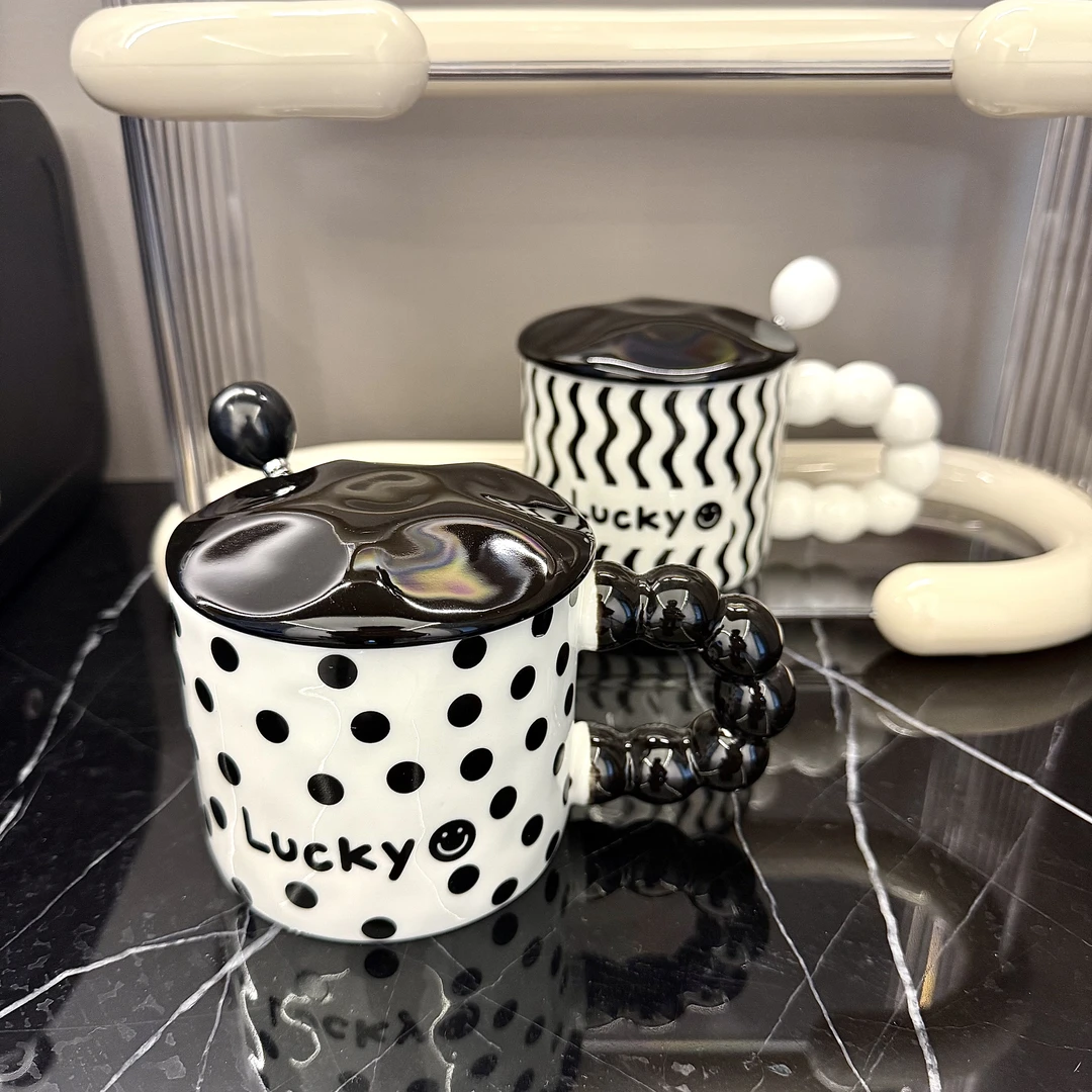 水杯带盖餐边柜网红高级感备餐台装饰品餐厅食厅厨房陶瓷咖啡