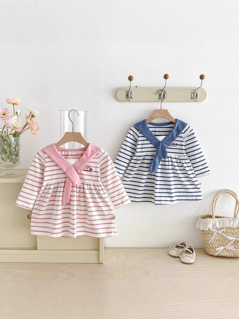 萱妈家-967【女宝条纹连衣裙子】直播间专享浮力