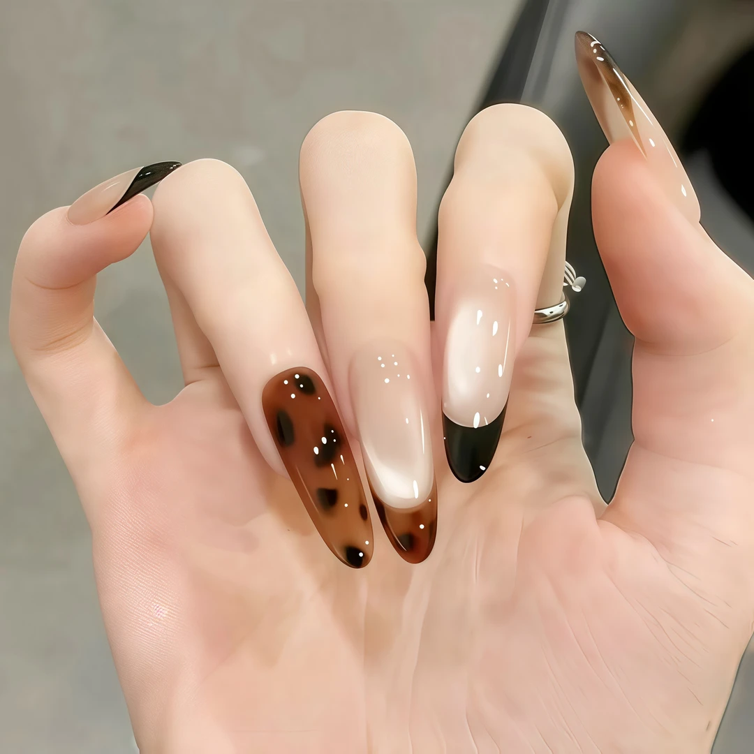 【十三妖】新款纯手工穿戴甲高级感法式豹纹显白百搭辣妹风美甲款式