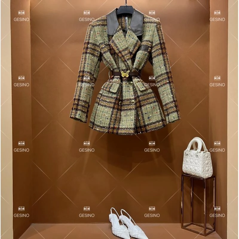 【闵闵】秋冬气质小香风时尚设计师中长款外套 QD-2025177