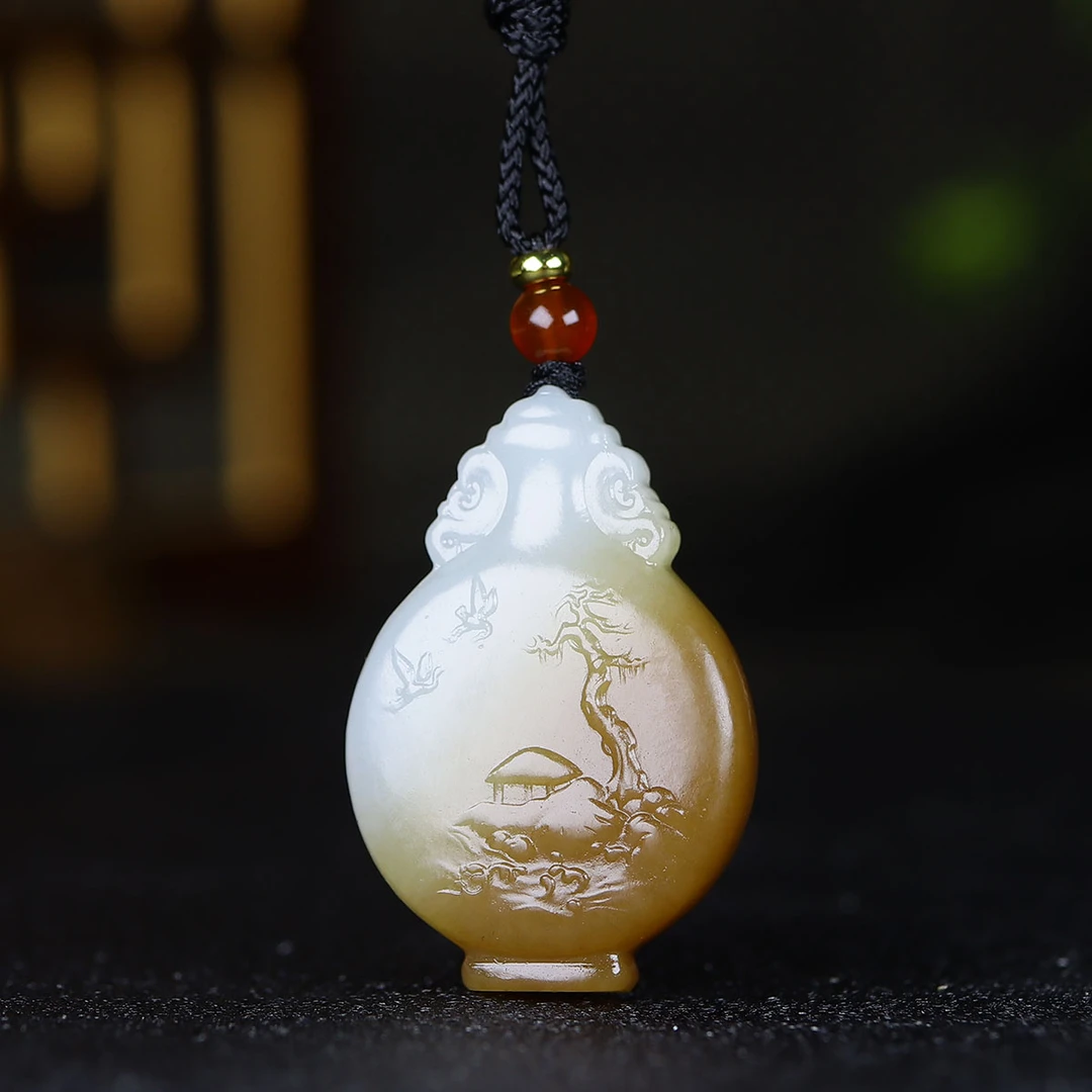 1206143和田玉糖白玉平平安安挂件