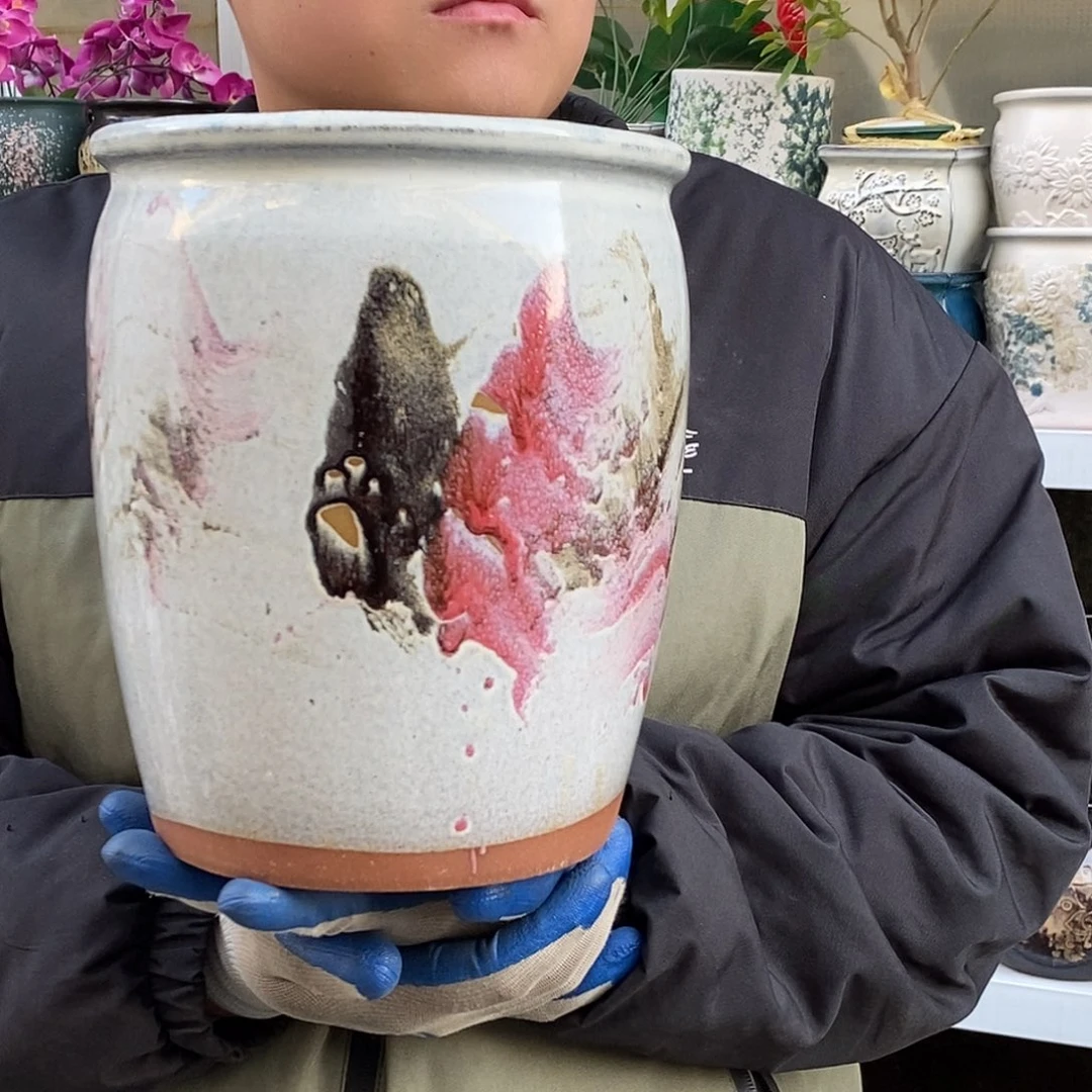 紫砂花盆口20高25瑕疵