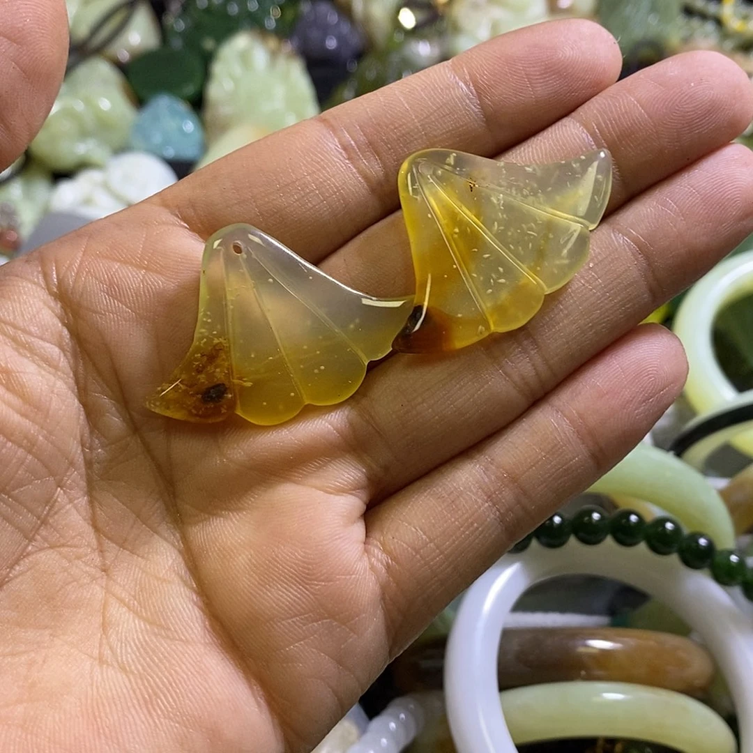 岫玉未镶嵌手镯耳环