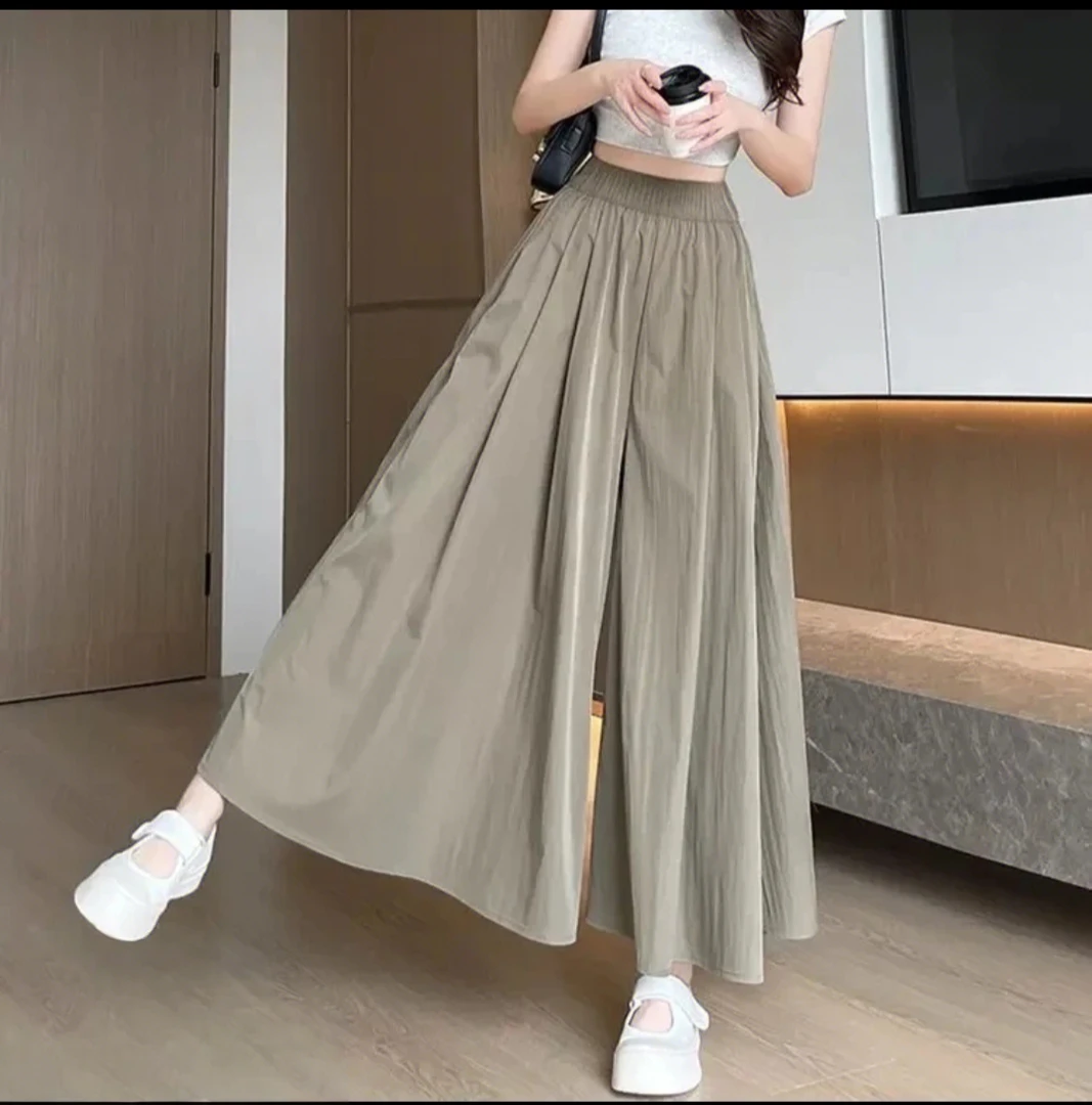【有口袋】【多色多码】山本裙裤女高腰长裙慵懒冰丝阔腿裤