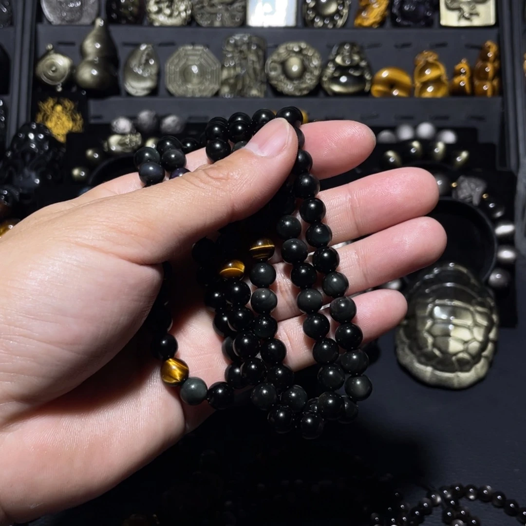 未镶嵌黑曜岩珠宝奇石魅**生