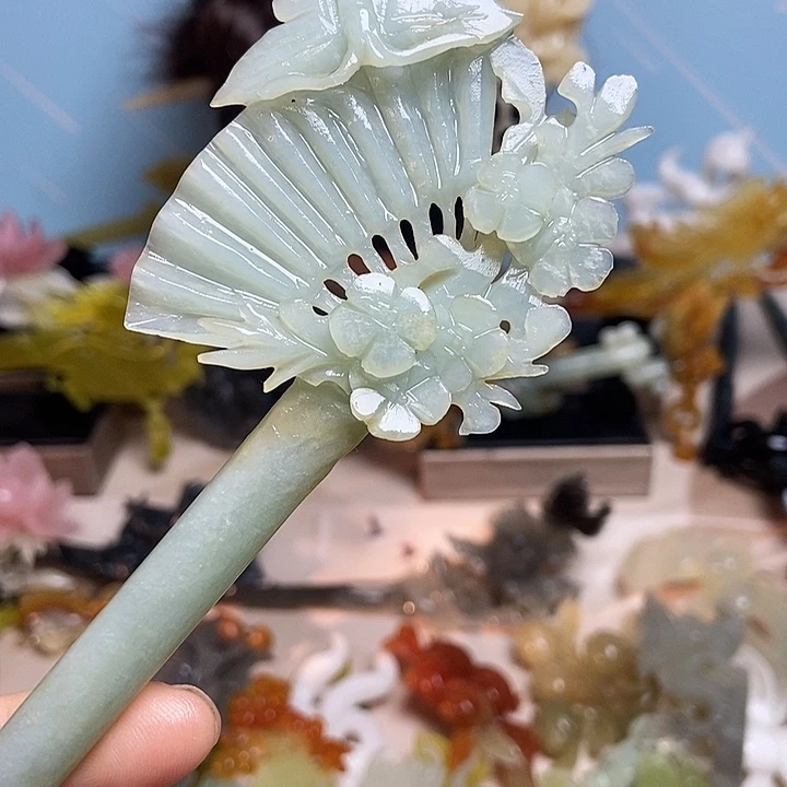 岫玉未镶嵌发簪发簪