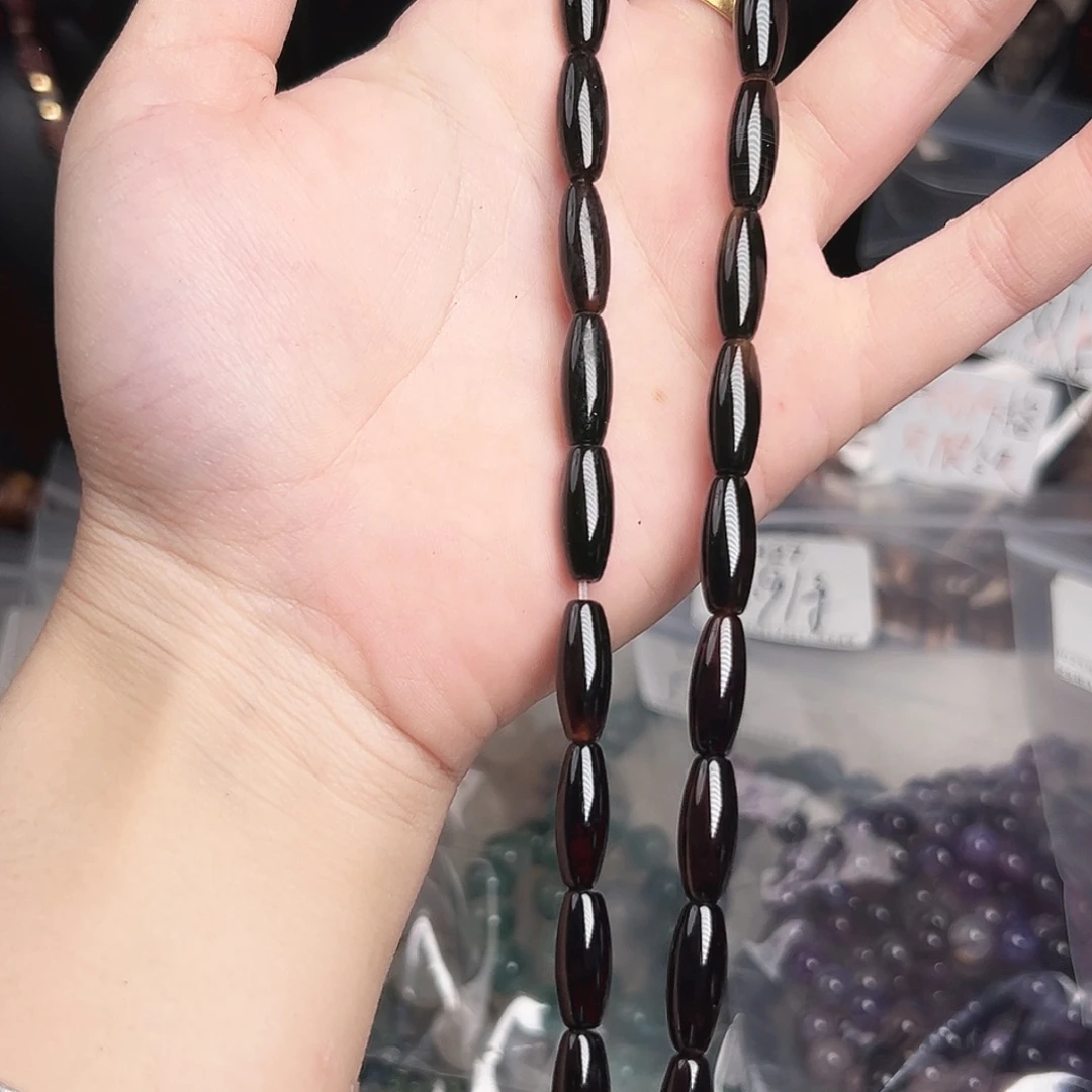 玛瑙/玉髓合金珠宝半成品h29 6.6m 蚕丝米珠一条