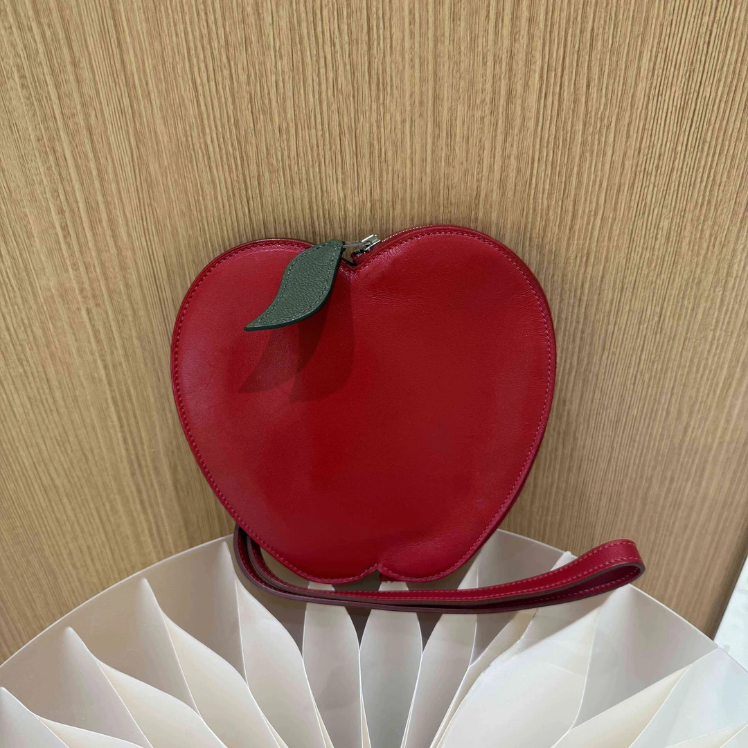 95新 Hermes/爱马仕 frutti系列 苹果 挂件 手包  零钱包X刻