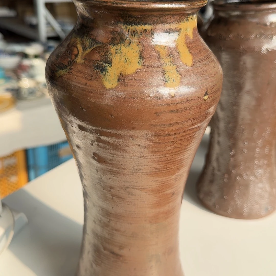 瓷片小鹿田烧27厘米花瓶