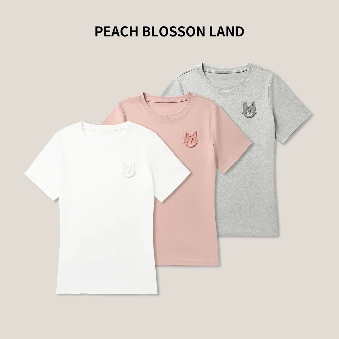 特！秘鲁棉水柔棉~轻奢立体牙刷绣！短袖T恤 V230 女装  H5386