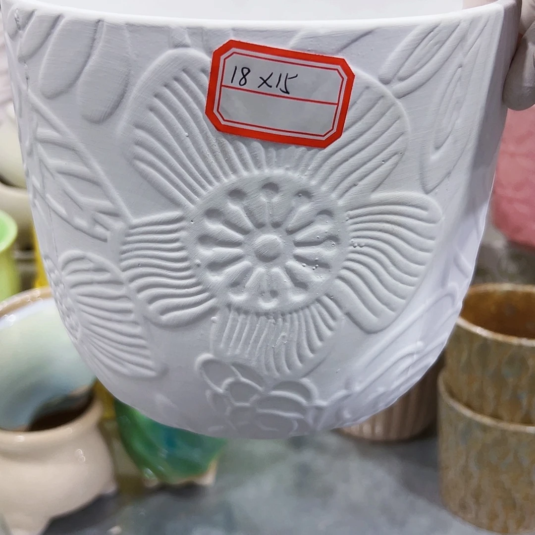 有孔，外贸尾单陶瓷花盆凑单10米包邮