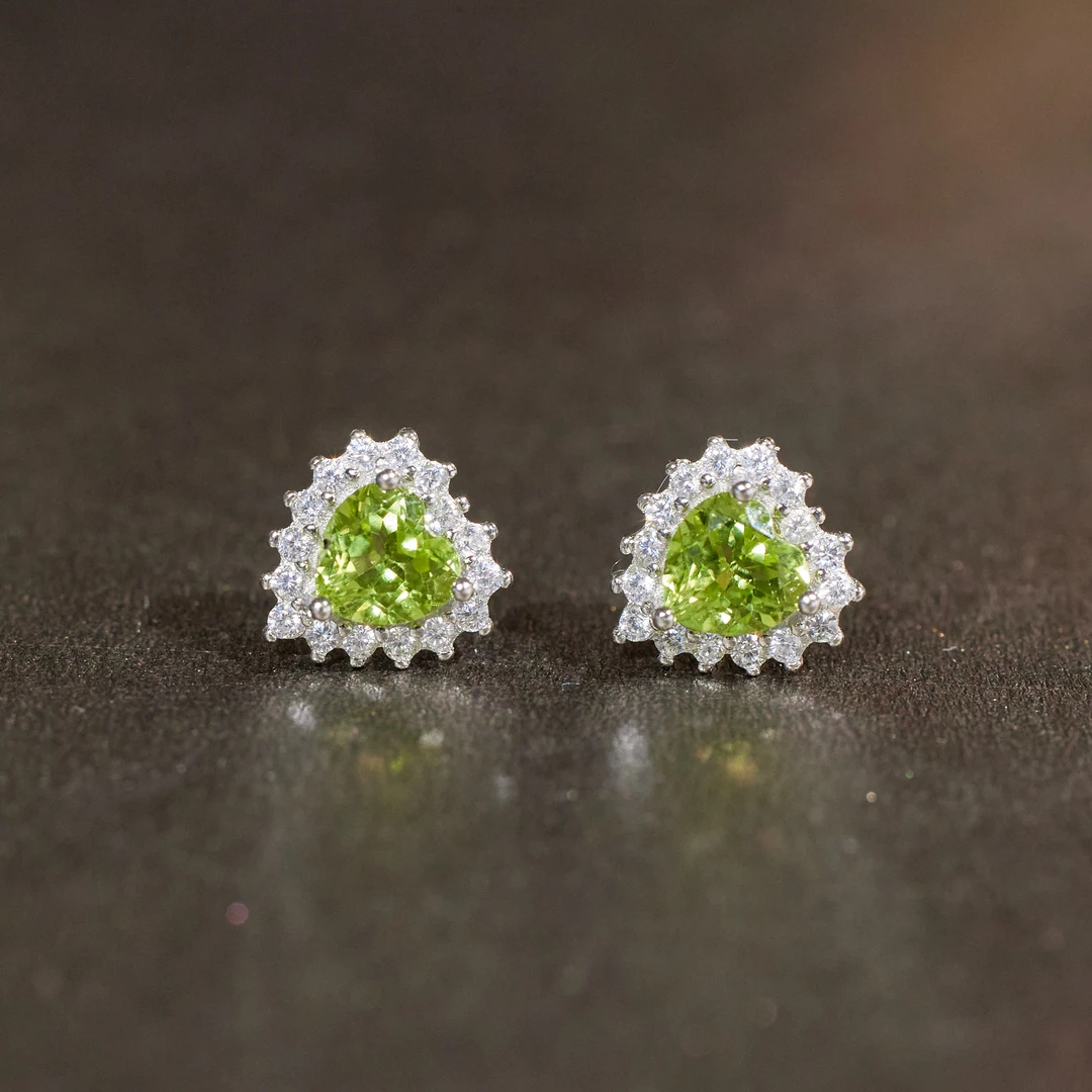 【玉峰珠宝丨安娜严选】橄榄石耳饰S925银【N7352】多样性发一