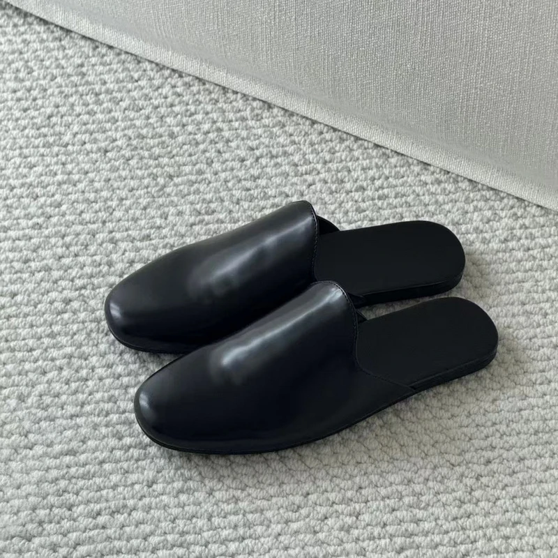 【rarer rarer】25SS夏季黑色净版包头低跟休闲穆勒鞋 2505035