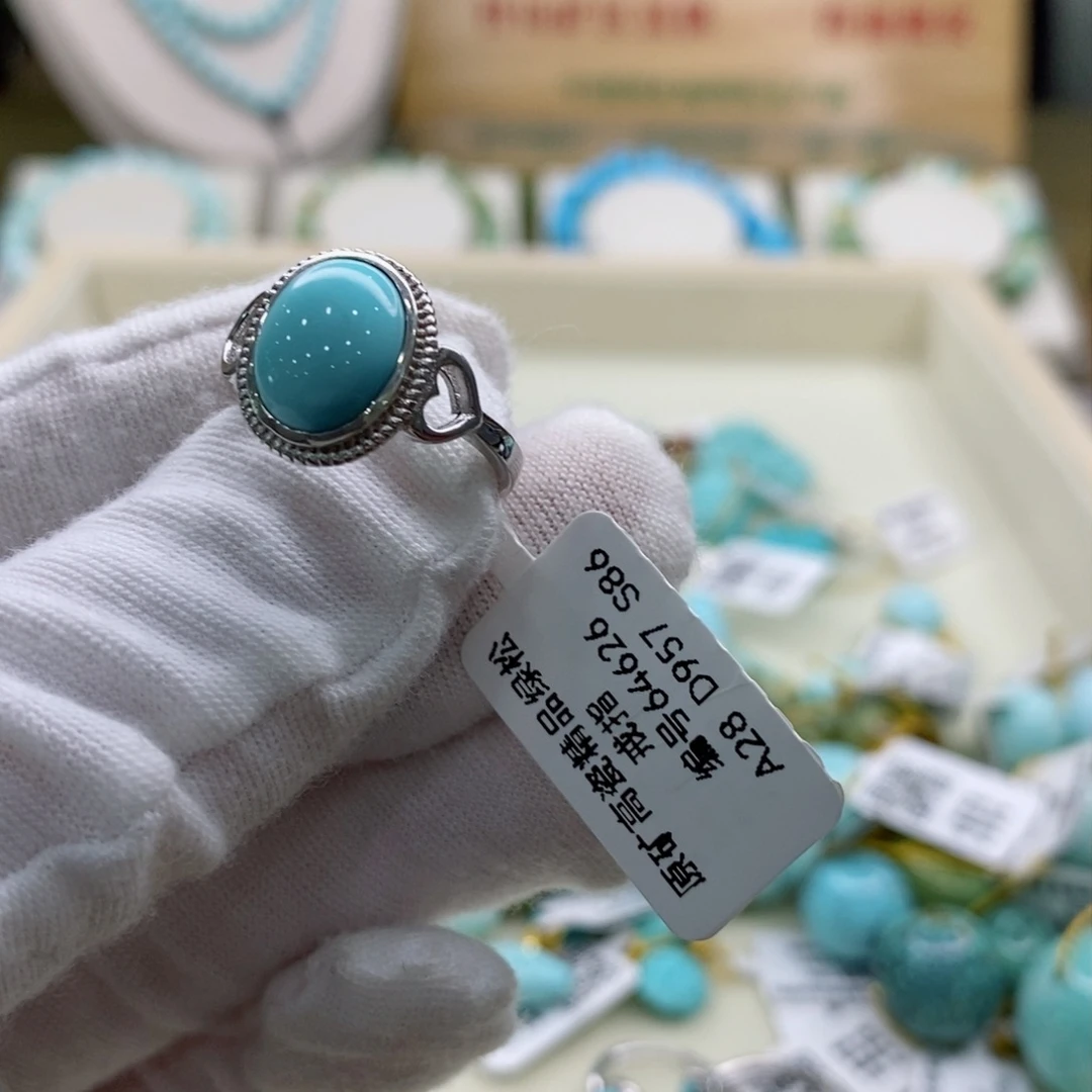 绿松石珠宝奇石银S925镶嵌